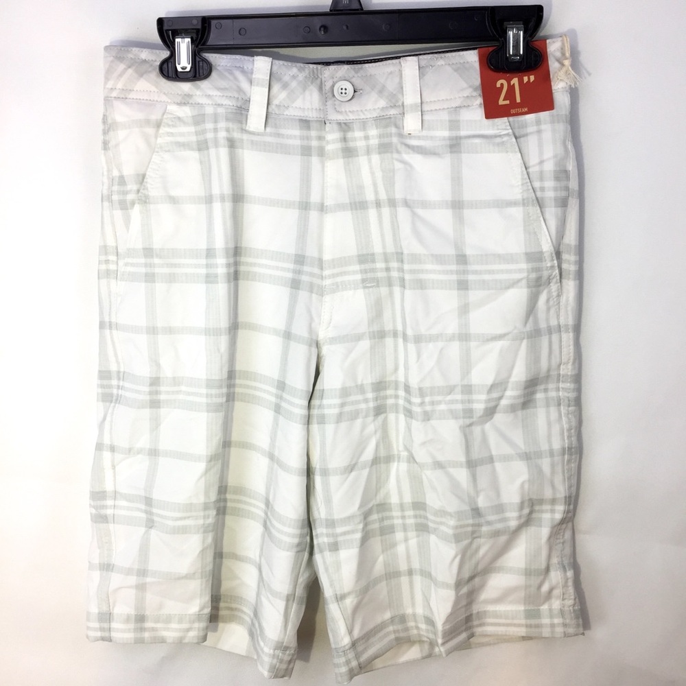 Mossimo Mens Hybrid swim shorts grey plaid